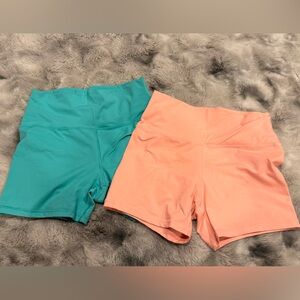 Set of 2 Aerie Women's Teal and Peach Shorts